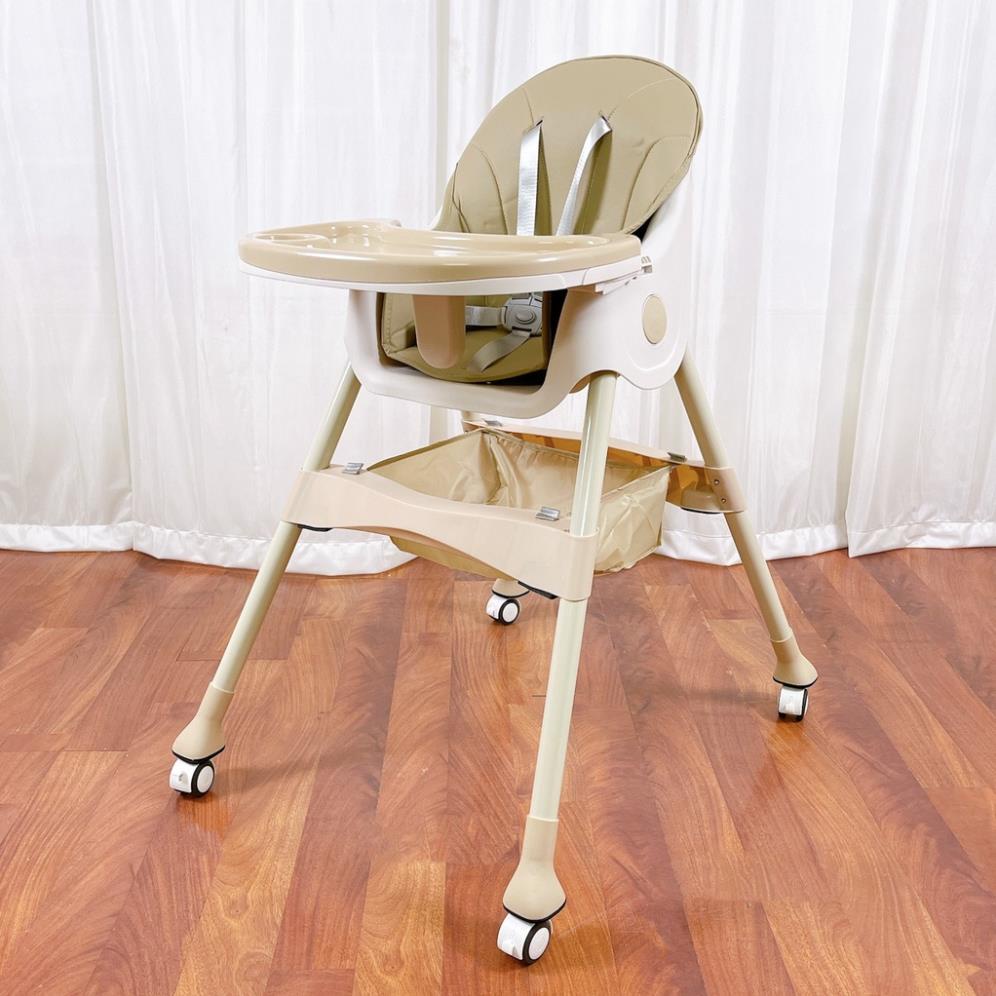 Ghế ăn dặm cho bé  9BABY chính hãng có bánh xe,gấp gọn,điều chỉnh độ cao an toàn tiện sử dụng đầy đủ phụ kiện đi cùng