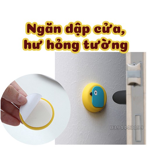 Miếng dán silicone chặn cửa thông minh chống tiếng ồn, chống va đập, giảm tiếng động họa tiết 3D dễ thương