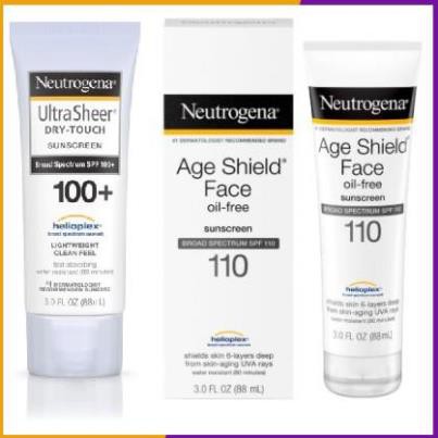 Mẫu mới Kem Chống Nắng Neutrogena 110+ Ultra Sheer Dry-Touch SPF 100 + PA +++ Age Shield Face 88mL