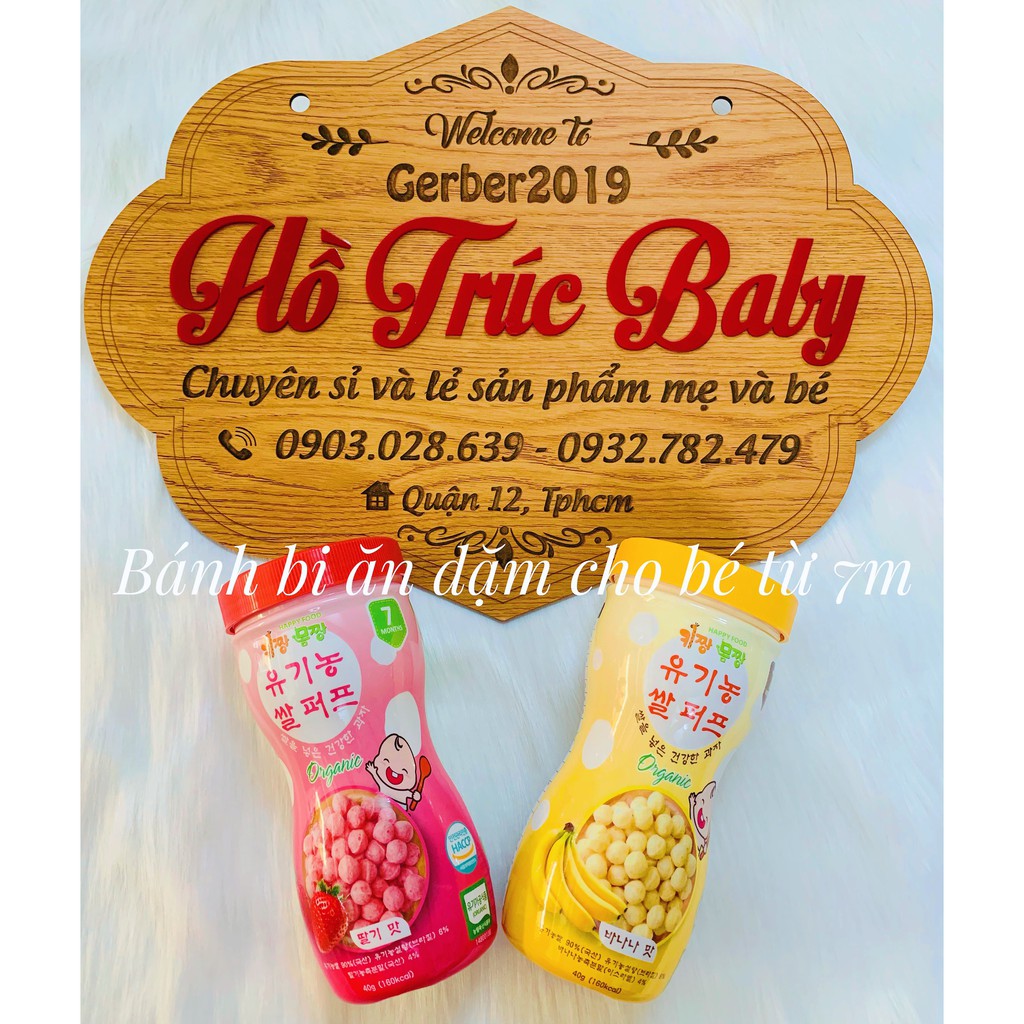 Bánh bi hữu cơ Happy Food Organic 40gr dành cho bé 7M tuổi