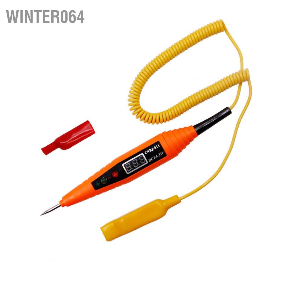 Máy kiểm tra mạch điện trên ô tô Màn hình kỹ thuật số 2 5V đến 35V Bộ đa chức năng Công cụ ánh sáng cho xe Winter064