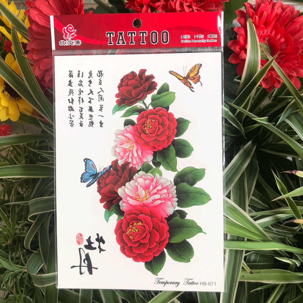 HB-506-Hình Xăm Dán 3D Cho Tay, Ngực, Vai, Lưng Tattoo - HÌNH YÊU QUÁI XANH