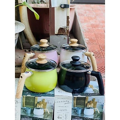 Nồi chiên ngập dầu Nhật Bản sâu lòng chống dính size 15cm có nắp đậy và tay cầm đáy 4 lớp dung tích 1,9L