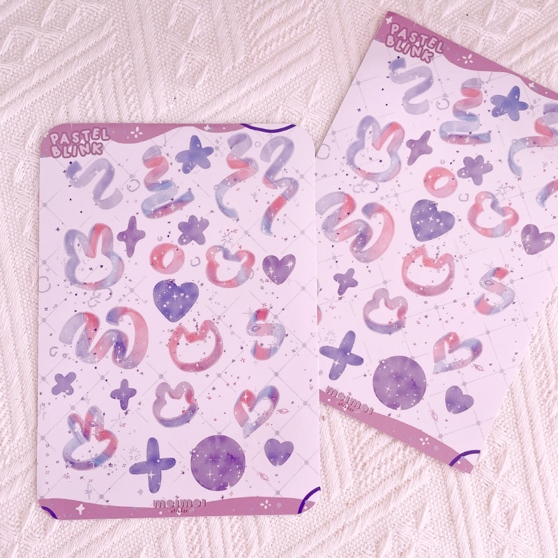 Meimei Sticker - Pastel Blink - Set sticker confetti hoa giấy trang trí sổ