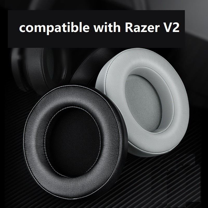 Cặp miếng đệm chụp tai nghe LAMMCOU da protein và xốp hoạt tính thay thế thích hợp cho Razer Kraken Pro V2