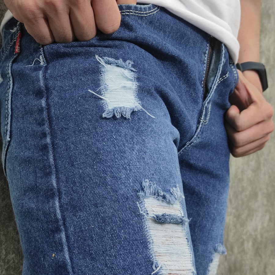 Quần short jean nam MĐ q418 xanh đậm