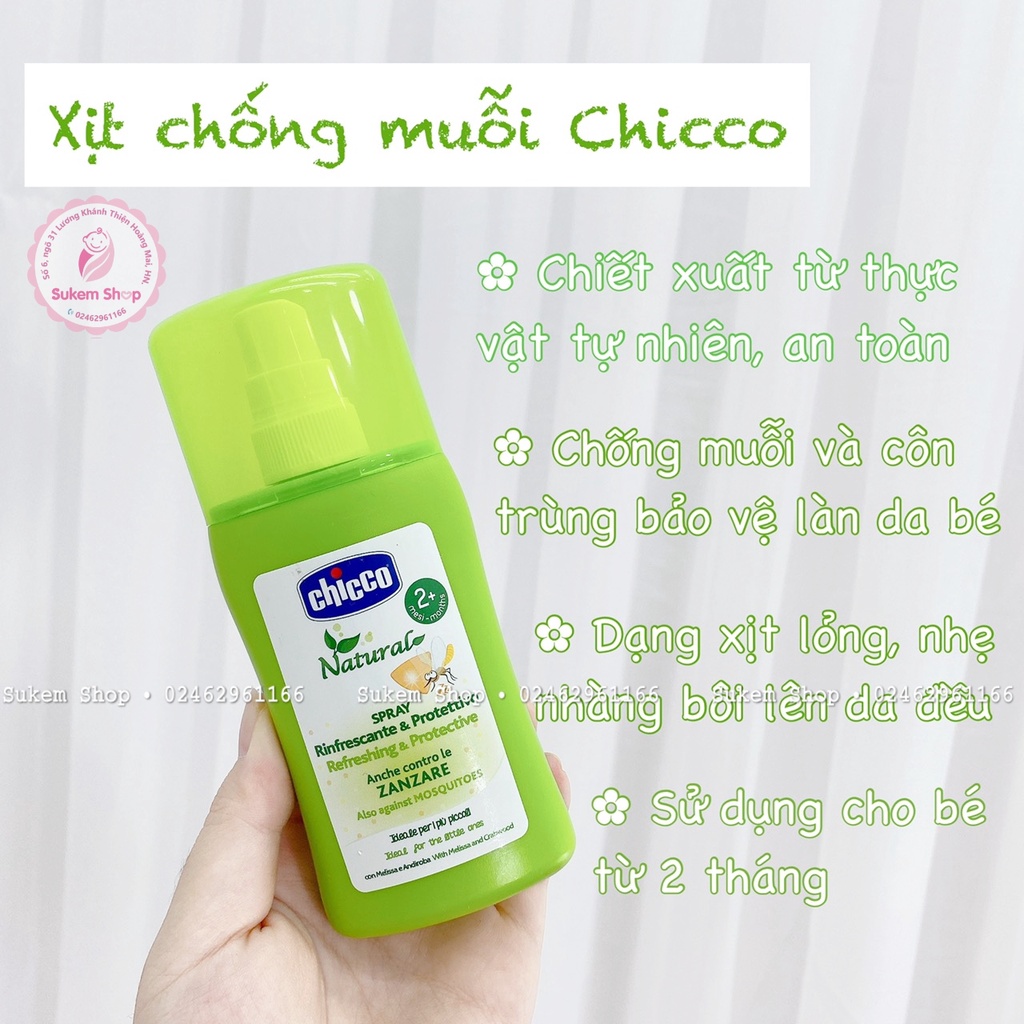 Xịt chống muỗi Chicco - Extra 100ml 2m+