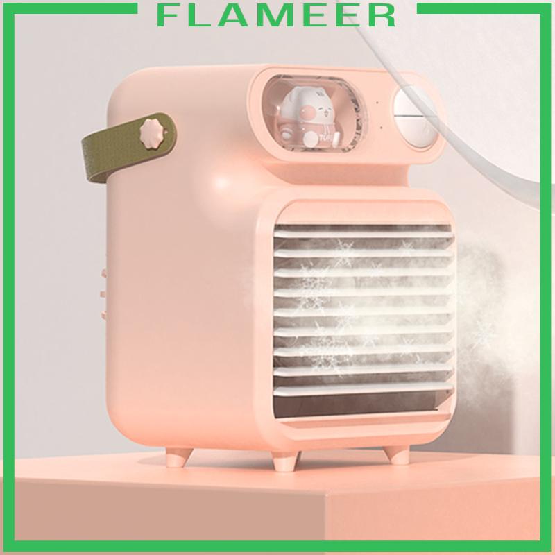 [FLAMEER]Air Conditioner Humidifier Fan 4000mAh with 150ml Ice Water Tank for Room