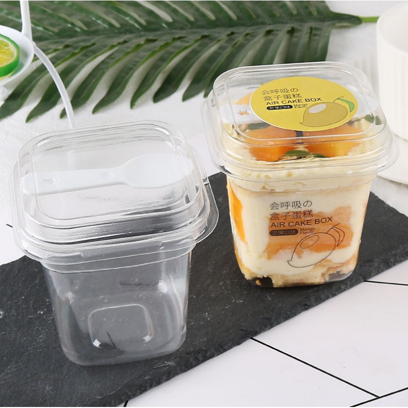 Ly nhựa mousse, tiramisu nắp bằng (50 cái kèm nắp) size 270 ml