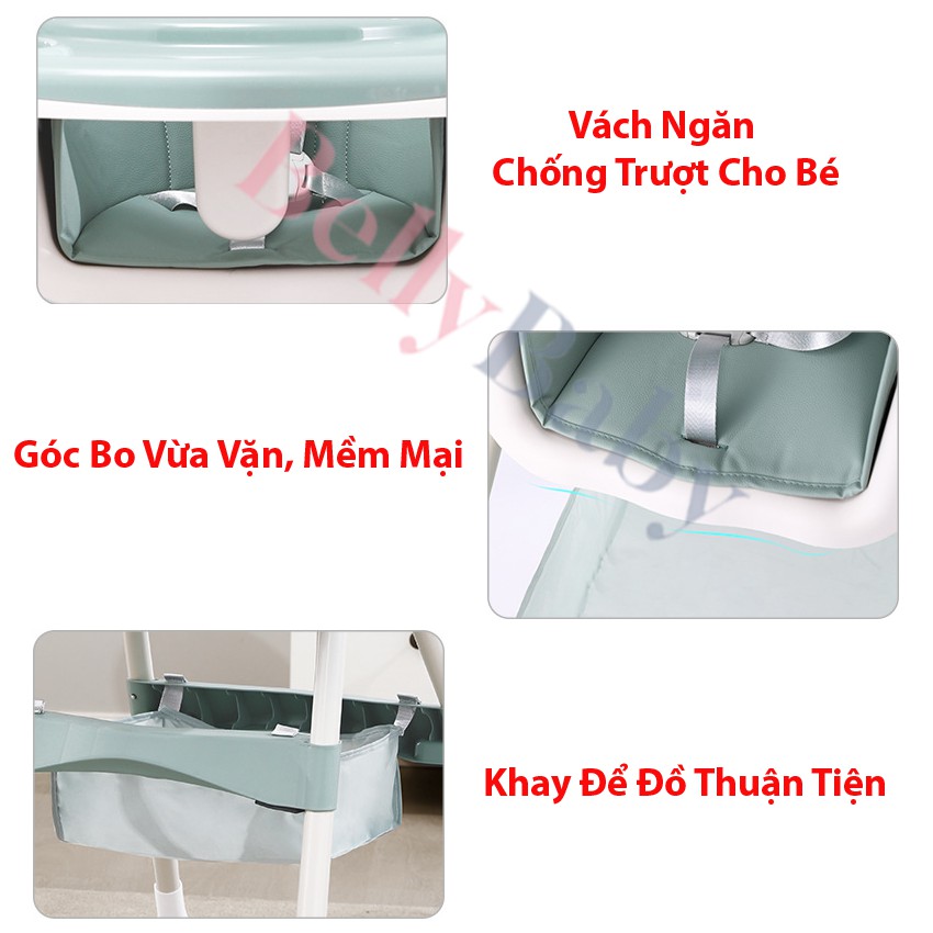 Ghế Ăn Dặm BellyBaby 105 Full Đệm, Phụ Kiện Có Bánh Xe Phiên Bản Mới Nhất