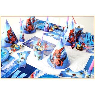 Set trang trí sinh nhật để bàn hình Người Nhện 13 món