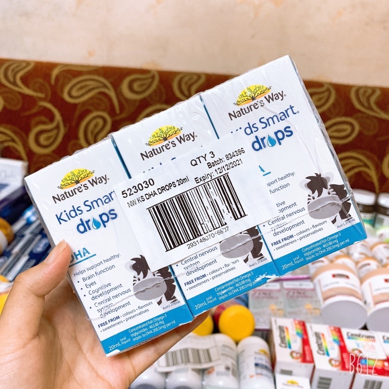 DHA Nature's Way Kids Smart Dr💧ps cho bé 0-12m của Úc