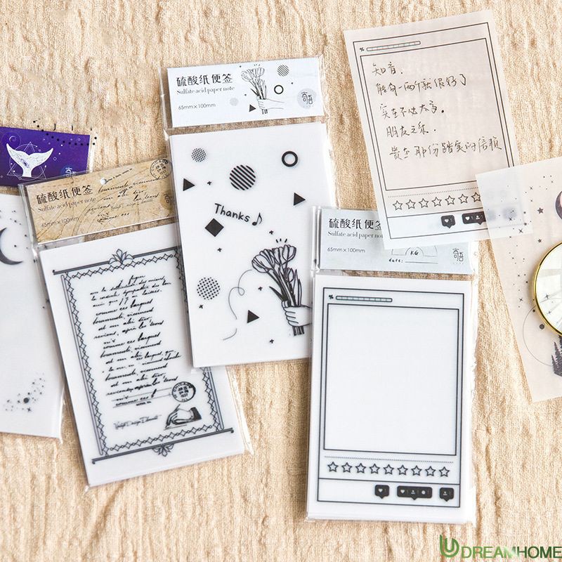 Bộ 30 Giấy Dán Ghi Chú Kiểu Dáng Retro Sáng Tạo