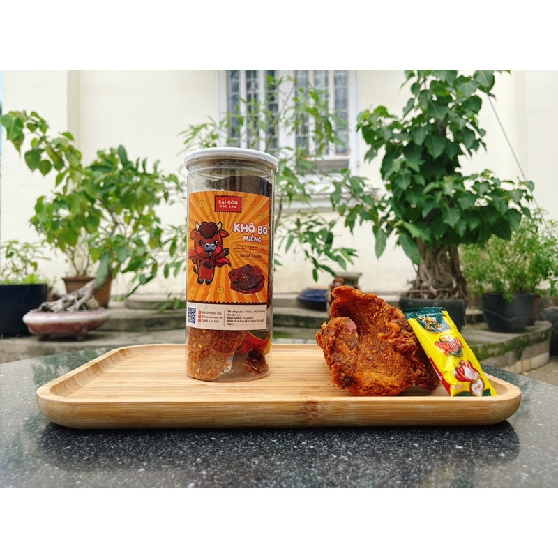 Khô bò miếng cay 300g loại đặc biệt ngon Đồ Ăn Vặt Sài Gòn Đặc Sản