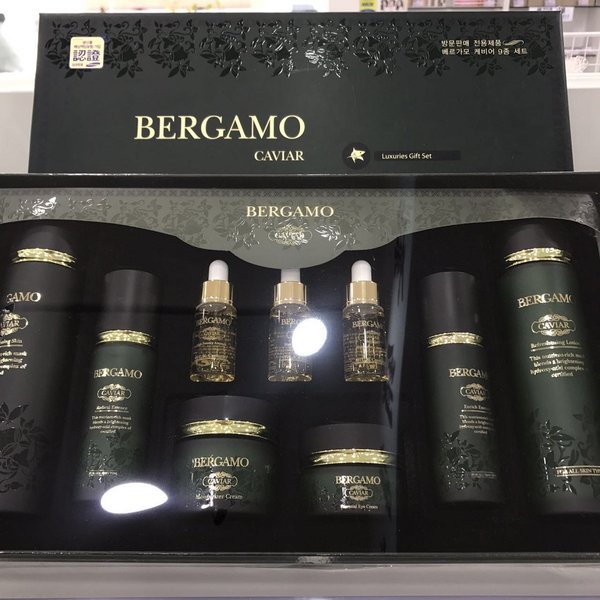 Set mỹ phẩm Bergamo Caviar chăm sóc da dưỡng trắng cao cấp loại bỏ nếp nhăn