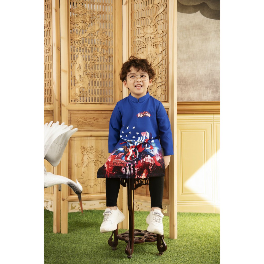 ÁO DÀI BÉ TRAI🎀LINLEE🎀ÁO DÀI SIÊU NHÂN ÁO DÀI CAO CẤP