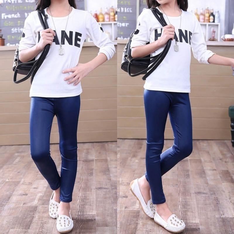 Quần Legging Da Pu Thời Trang Cho Bé Gái