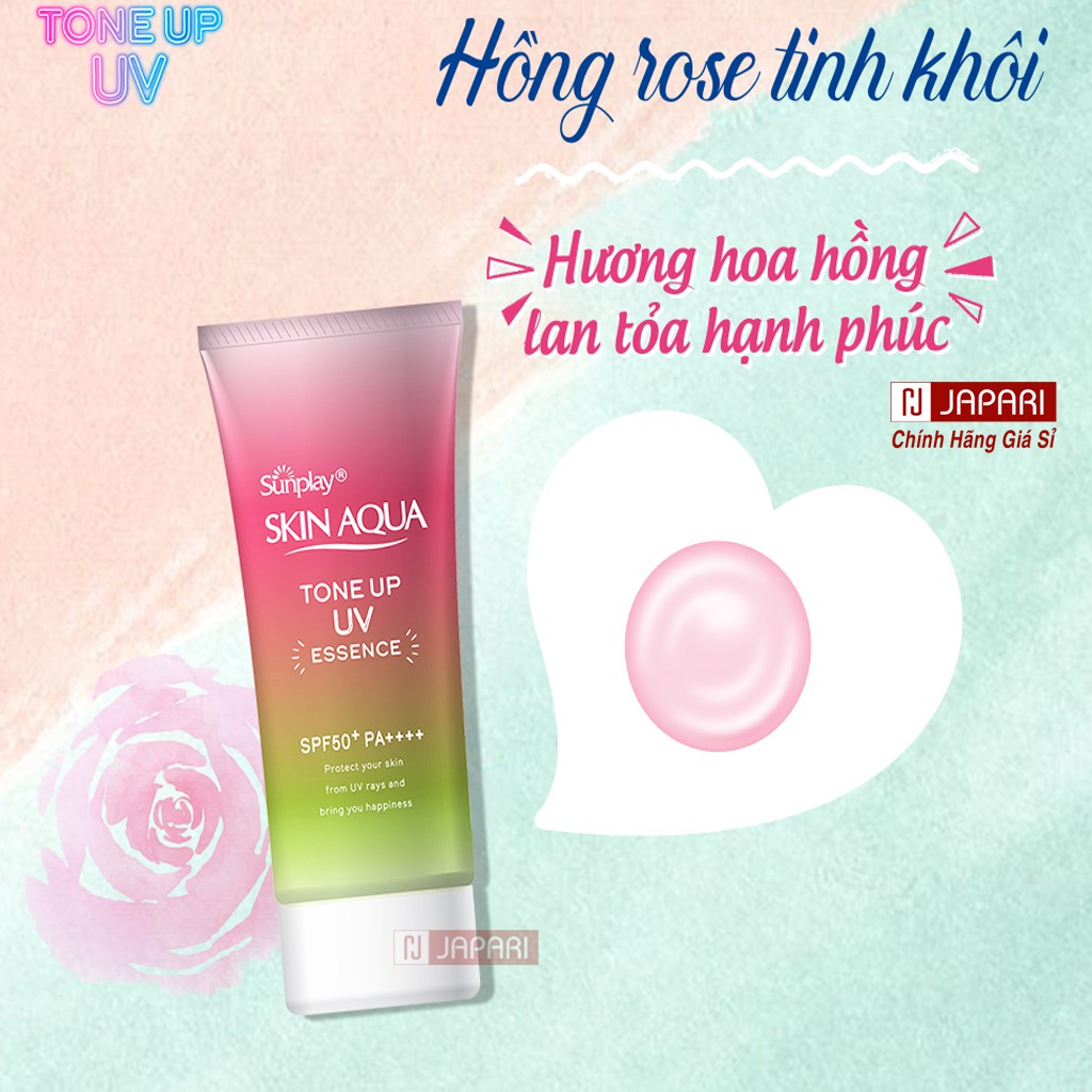 Kem Chống Nắng Skin Aqua Tone Up Essence- Kcn SkinAqua Sunplay Nâng Tone Kiềm Dầu Cho Da Dầu Mụn Khô Thường JAPARI
