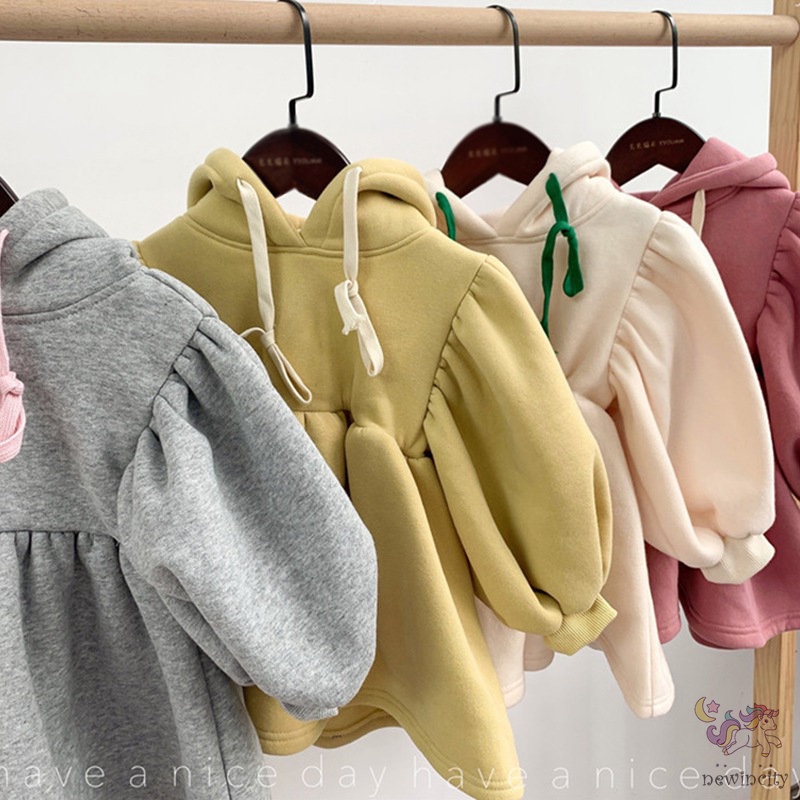 Đầm hoodie dày dặn phong cách Hàn Quốc dành cho bé gái
