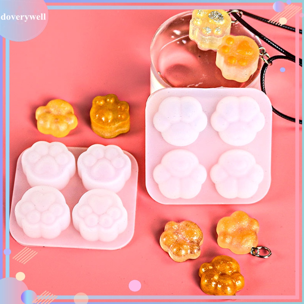 Khuôn Silicone Hình Dấu Chân Chó Cách Nhiệt Linh Hoạt Diy