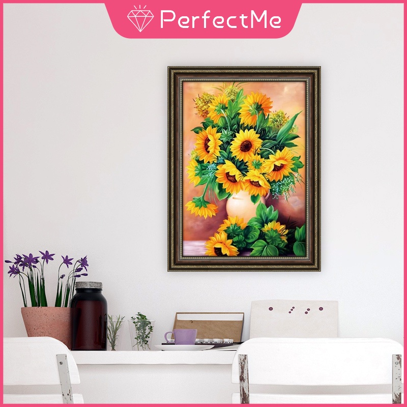 Bộ Tranh Đính Đá 5D Họa Tiết Hoa Xinh Xắn Độc Đáo Kích Thước 30x40cm DIY