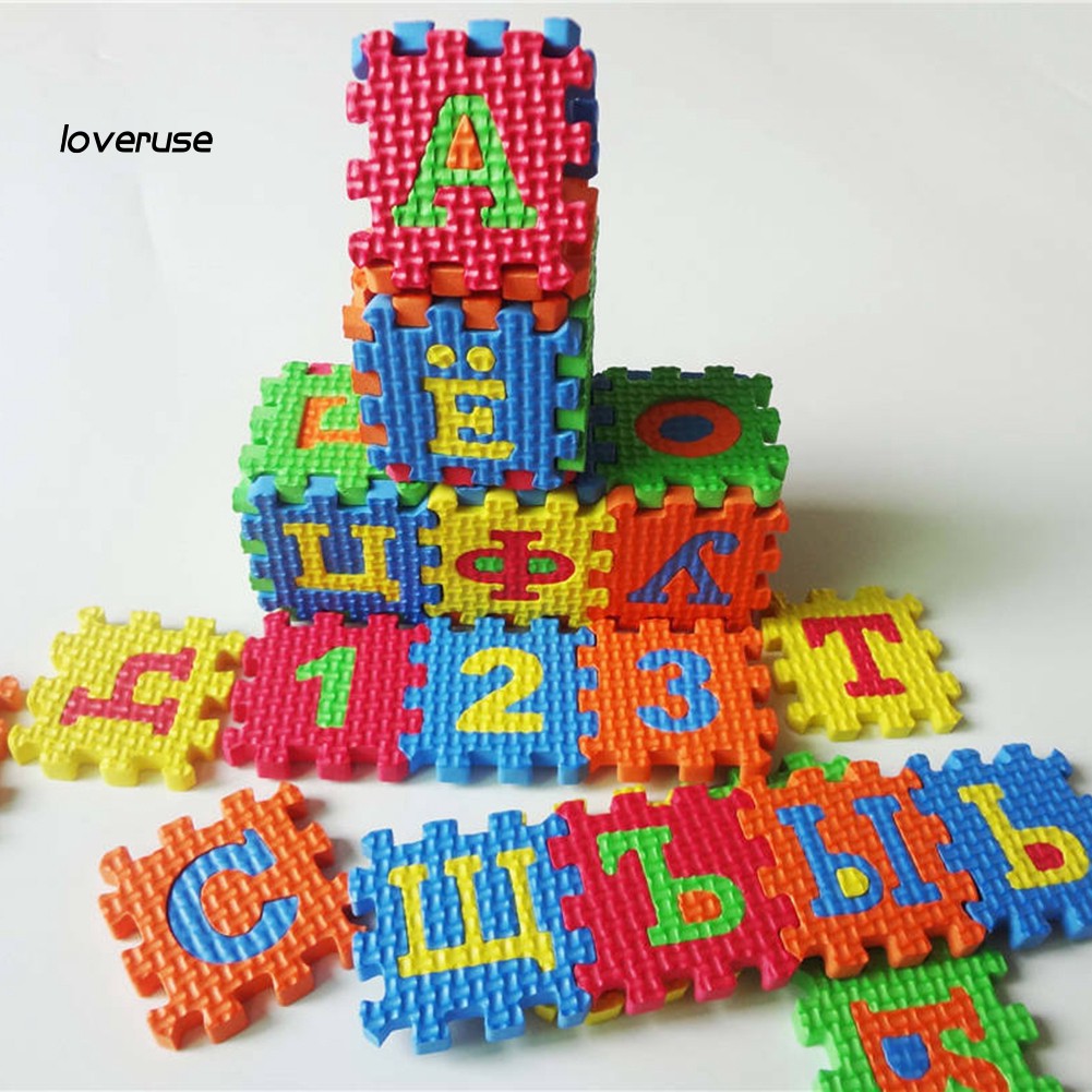 Set 36 miếng thảm xếp hình bảng chữ cái tiếng Nga bằng EVA độc đáo