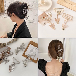 Kẹp Tóc Hình Bướm Bằng Kim Loại Phối Tua Rua Phong Cách Hàn Quốc Thời Trang Cho Nữ