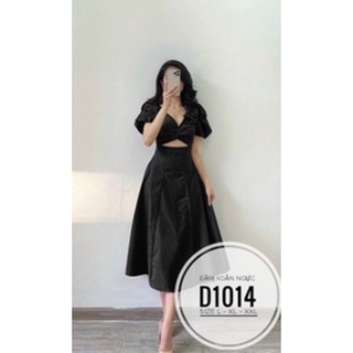 BIGSIZE Đầm dài xoắn ngực D1014