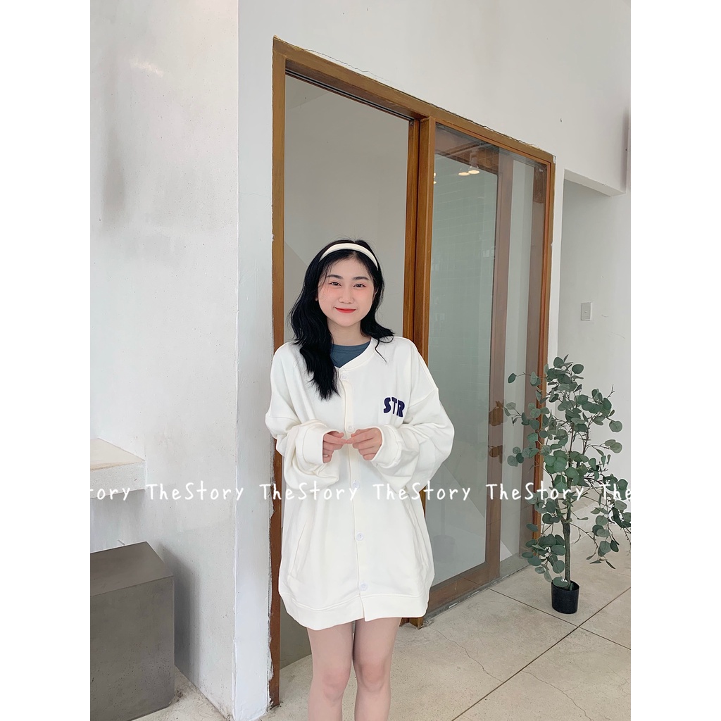 [STORY MADE] [STR] [ẢNH THẬT SHOP CHỤP] Áo cardigan form rộng in chữ A1807