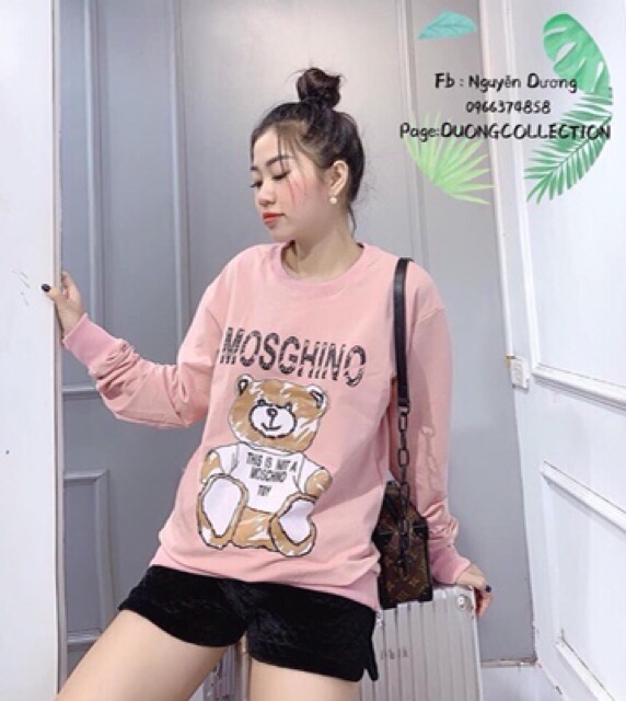 Áo nỉ Hoodie Moschi in hình chú gấu