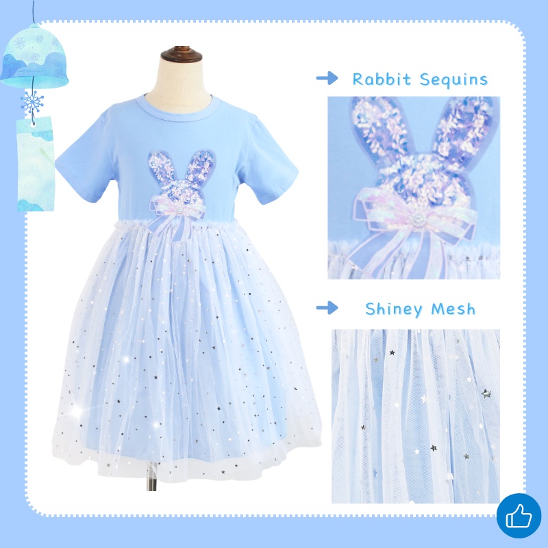Đầm Công Chúa Phối Lưới Đính Kim Sa Nơ Ngôi Sao / Mặt Trăng Dễ Thương Thời Trang 2022 Cho Bé Gái
