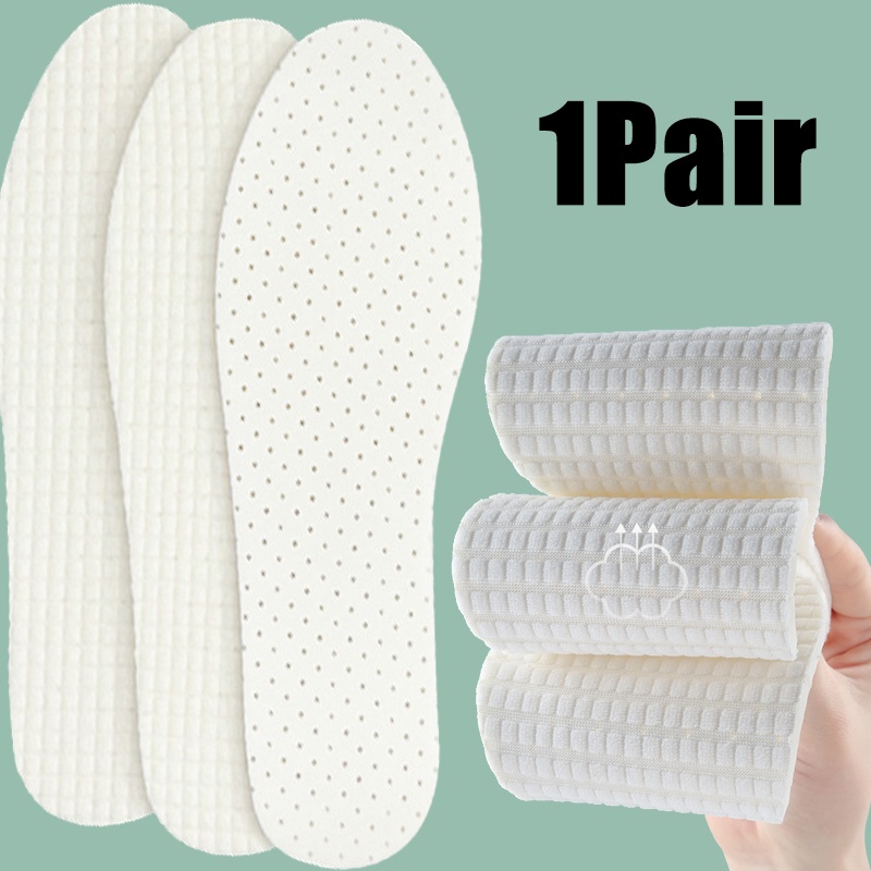 Miếng Lót Giày Màu Trắng Thoáng Khí Thấm Hút Mồ Hôi Co Giãn Cao Cho Nam Và Nữ