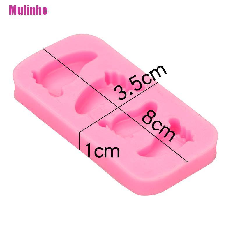Khuôn Silicon Làm Sô Cô La/Kẹo Đường Bánh Kem Hình Bàn Chân Em Bé 3D Đáng Yêu