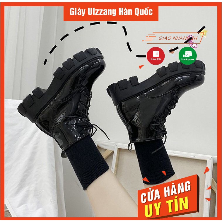 Giày Bốt Martin Gót Vuông boots phong ulzzang Cách Hàn Quốc Cho Nữ (ảnh thật cuối)