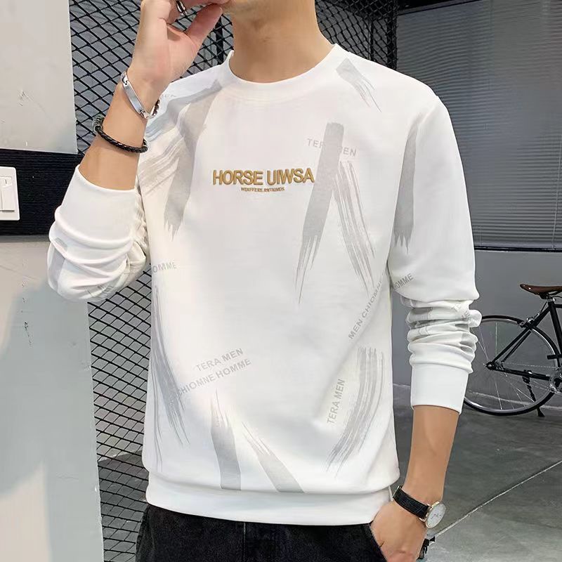 # Nam Hàng Đầu# Áo Hoodie Mới# Áo Thun Tay Dài Thời Trang Xuân Thu Cho Nam# Áo Thun Cổ Tròn Form Rộng Thời Trang Trẻ Trung