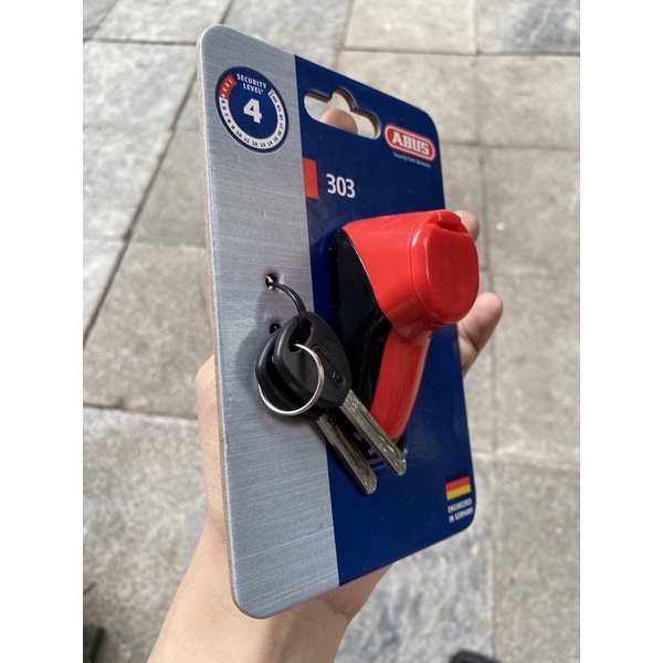 KHÓA ĐĨA XE MÁY ABUS 303 RED C/SB