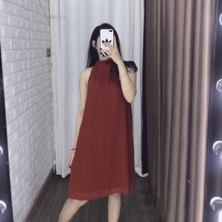 Váy yếm voan màu bò