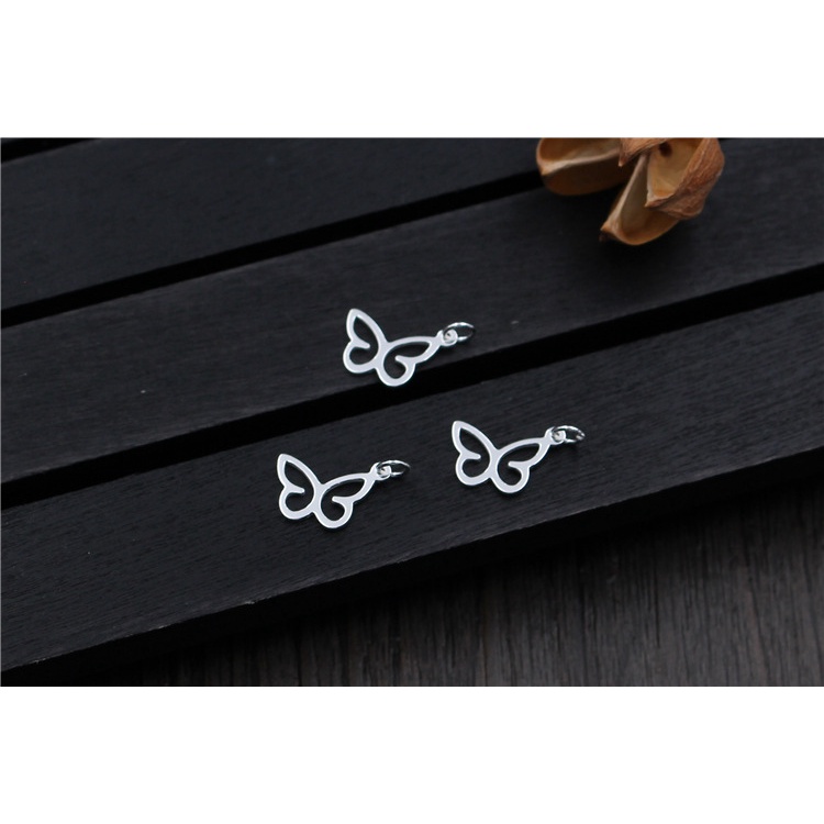 Mặt Dây Chuyền Bạc 925 Hình Bướm Nhỏ Xinh Làm Trang Sức Thủ Công DIY