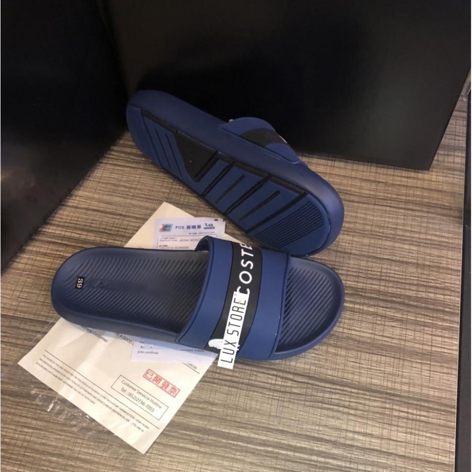 Dép quai ngang lacoste, dép unisex dáng thể thao chống nước full box - Lux Store -nha2