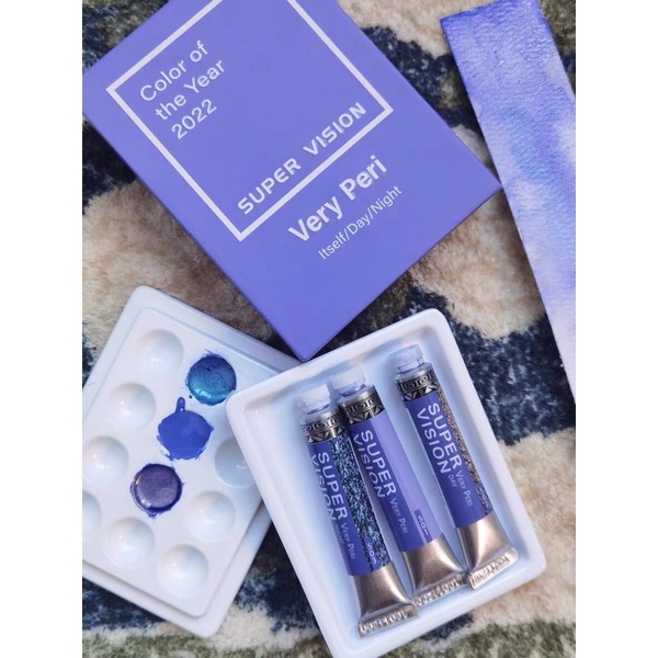 Set màu Very Peri tím lịm màu nhũ siêu xinh Super Vision- Set 3 màu 8ml