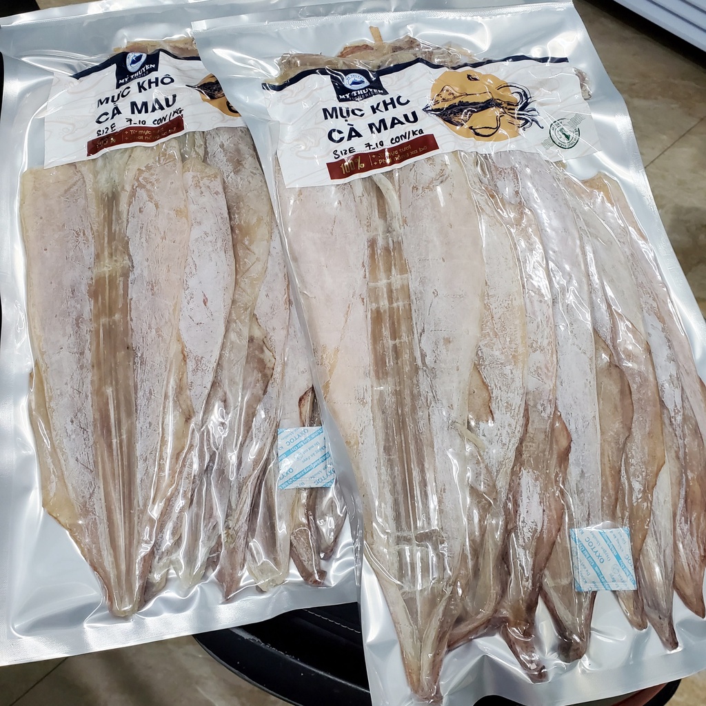 KHÔ MỰC Cà Mau Xuất Khẩu💥Size 7-9 con/kg Túi 1KG Dày Khô,Ngọt Thịt-Hút chân không