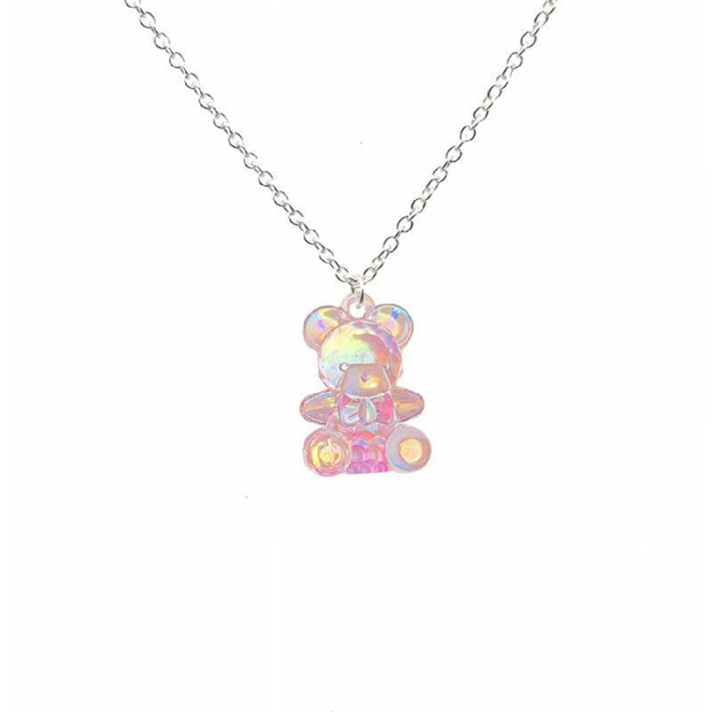 Vòng Cổ Candy Color Bear Necklace Pendant Necklace Fashion Women Gift Clothing Jewelry Accessories