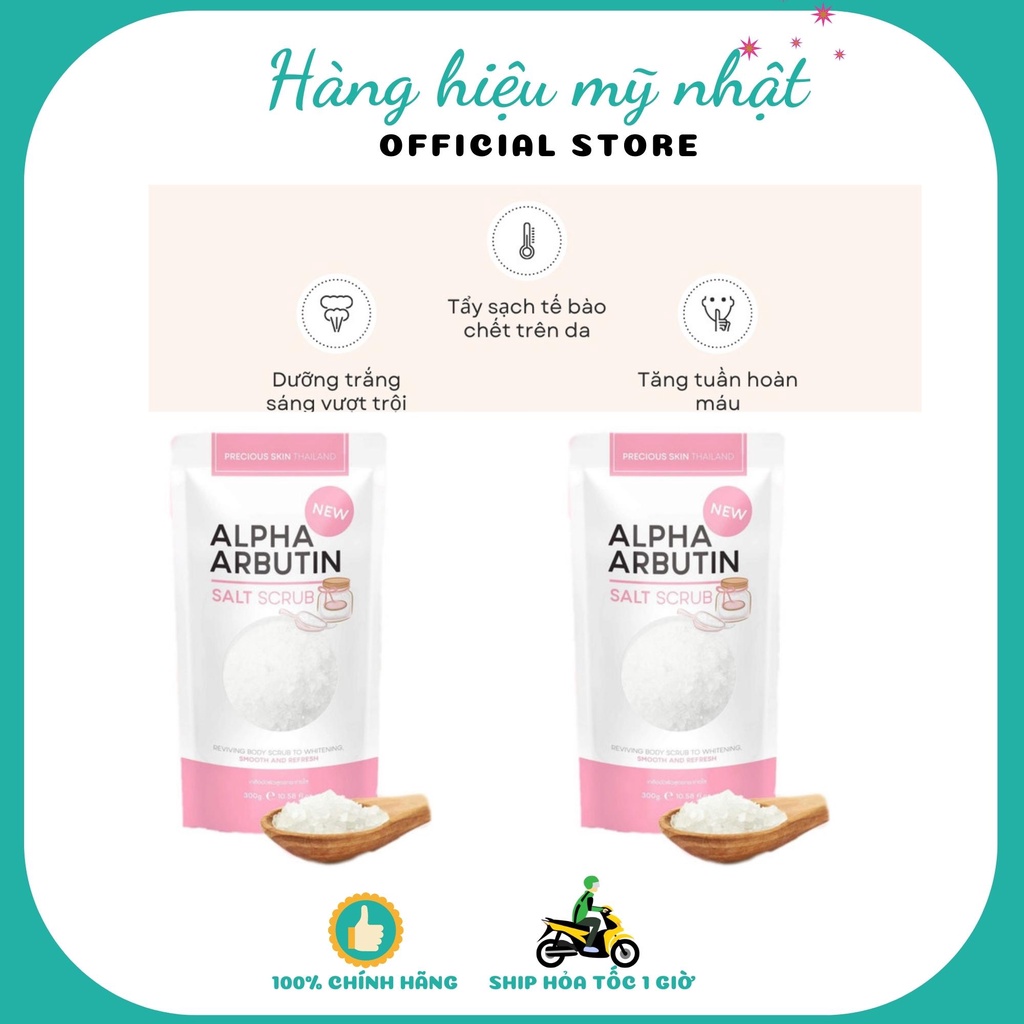 Muối tắm dưỡng trắng Alpha Arbutin Salt Scrub 300g