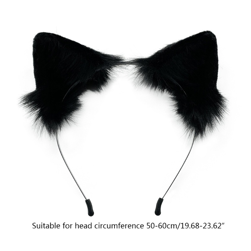 Băng Đô Tai Mèo Phối Lông Xù Đáng Yêu Cho Bé Dịp Halloween