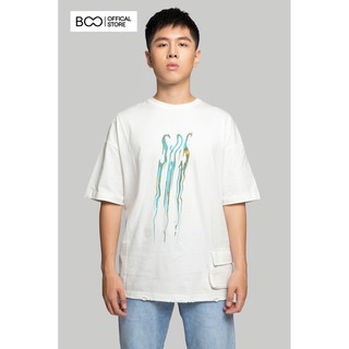  Áo Thun BOO nam form oversize trơn cổ tròn tay ngắn đính túi áo
