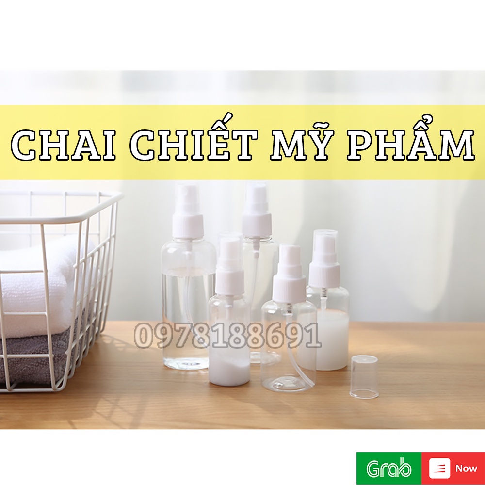 Chai Nhựa Chiết Mỹ Phẩm Trong Suốt Xịt Nhỏ Giọt Đủ Size 30-100ml