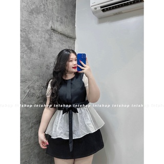 ÁO PHỐI TƠ NƠ TAY NGẮN [TNT SHOP BIGSIZE 60KG 90KG]