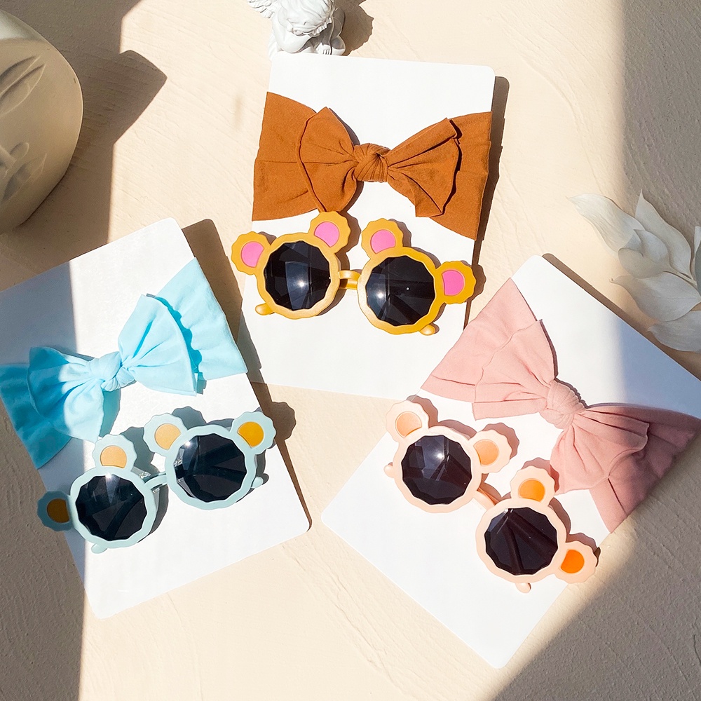 RainBow Bows Set 2 Băng Đô Hoa Hướng Dương Xinh Xắn Dành Cho Bé Gái