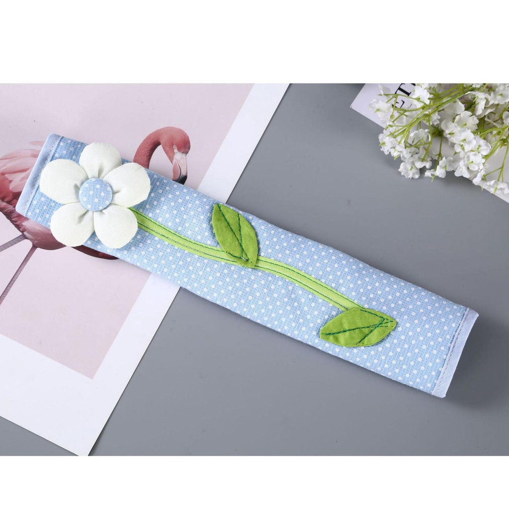 Set 2 Vỏ Bọc Tay Cầm Tủ Lạnh Bằng Cotton Chống Dấu Vân Tay