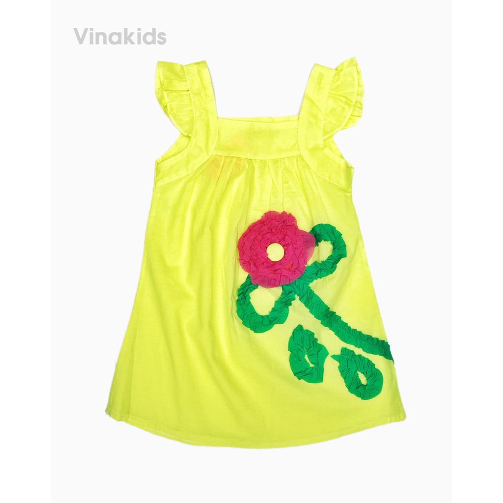 Váy bé gái Vinakids kết hoa màu vàng (1-7 tuổi)